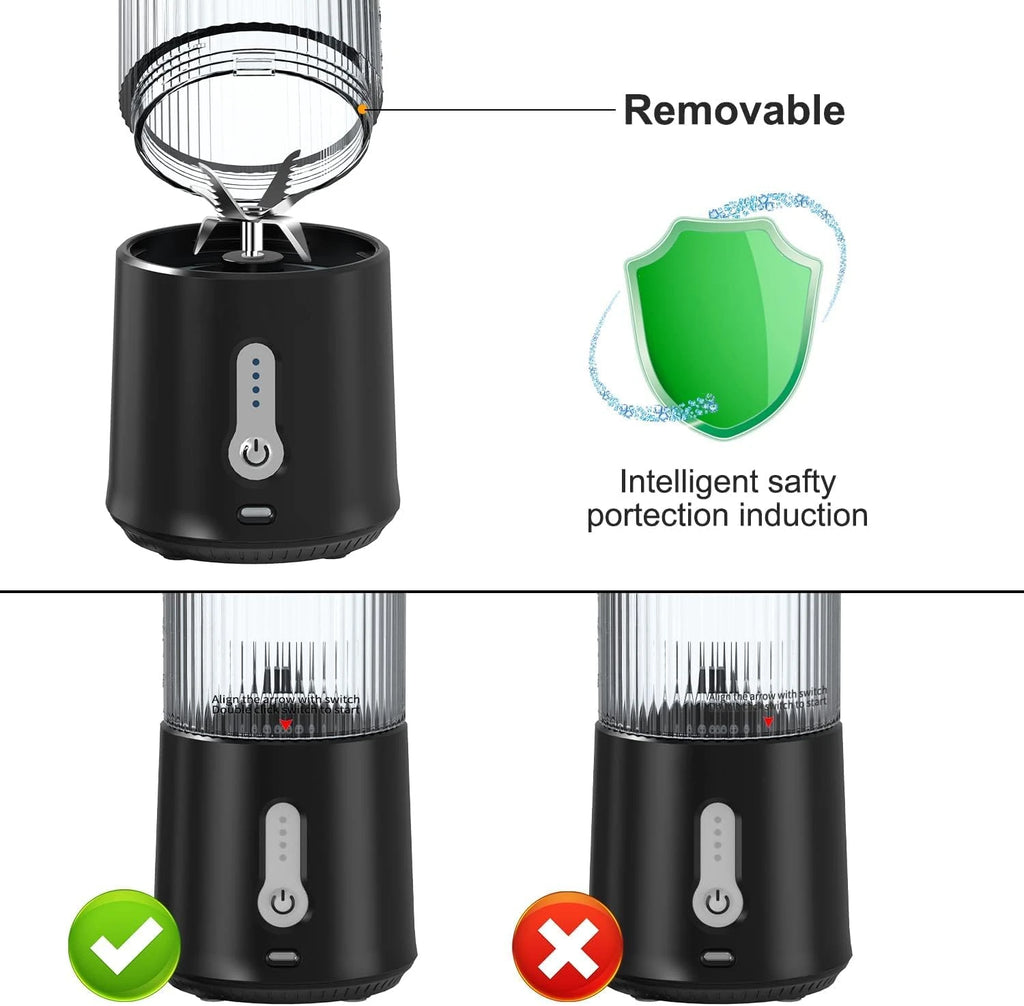 450ML Portable Electric Blender USB Rechargeable Cordless Juicer High Powerful Juicer Cup for Smoothie Milkshake Juice Food